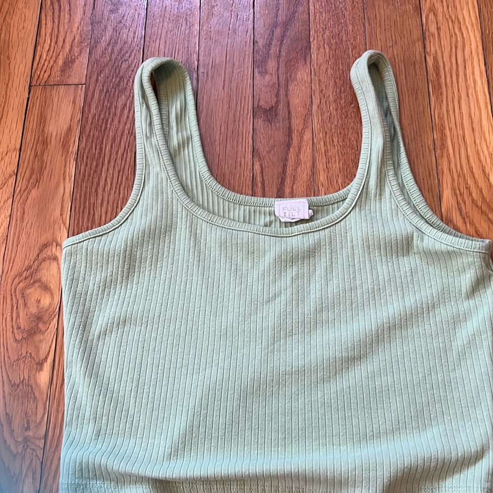 green tank top